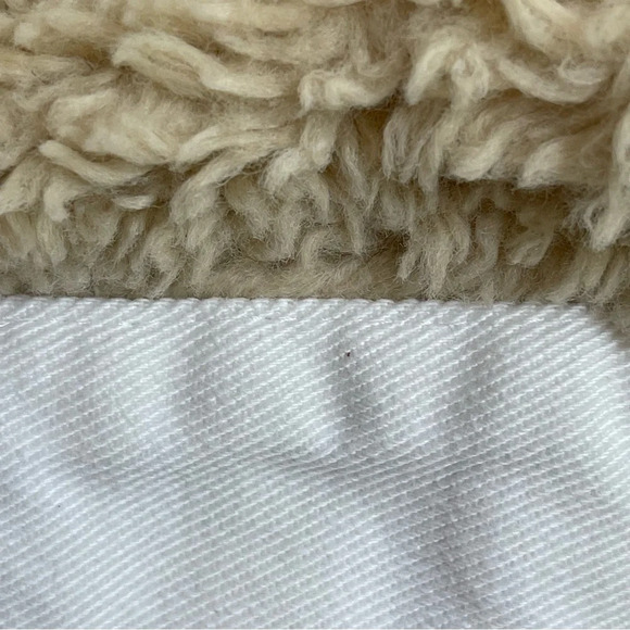 Joe’s denim full zip Sherpa jacket pockets cream ivory cotton size L - Picture 8 of 11